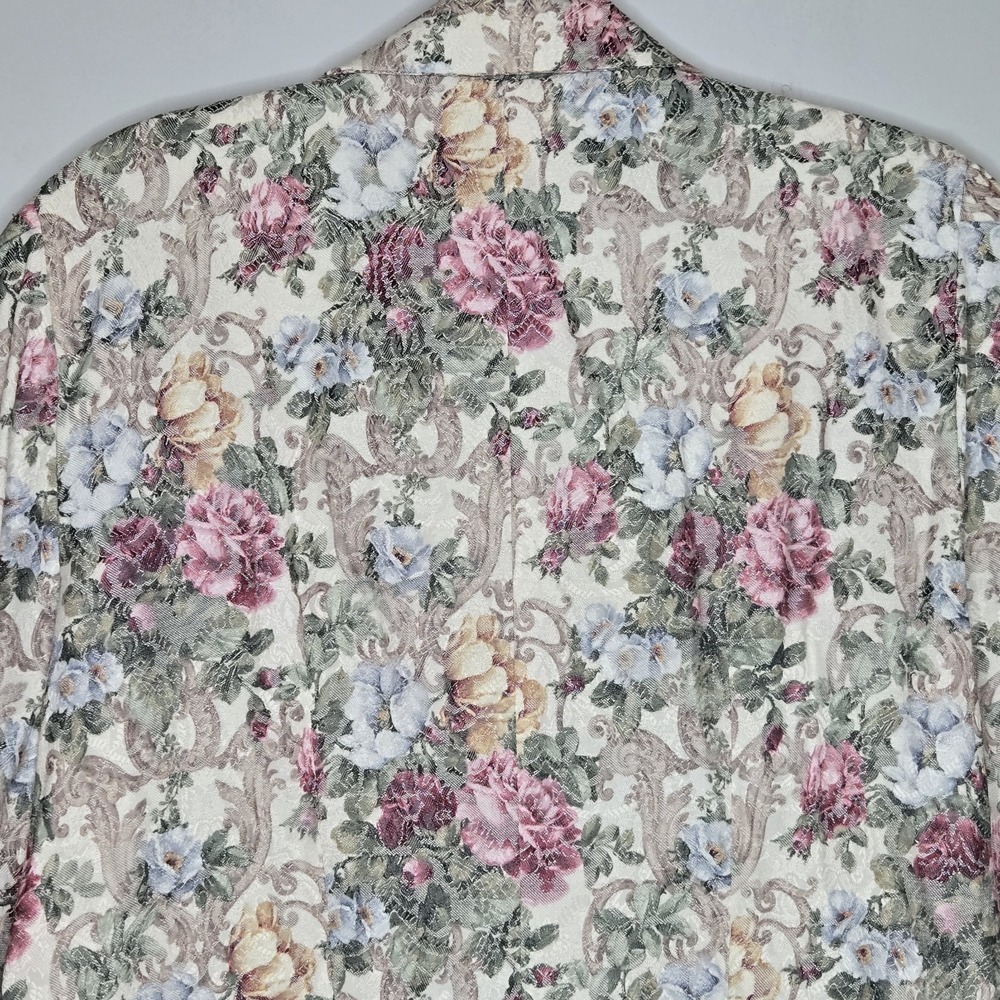 Vtg Stuart Alan Floral Tapestry Blazer Jacket Size 14 Pastel 80s Cottagecore - Picture 10 of 13